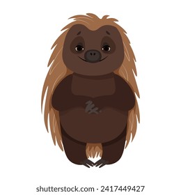 Cute cartoon Australian animal echidna