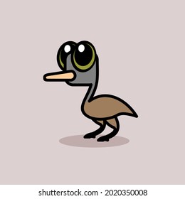 cute cartoon australian emu bird vector illustration for children's book or mascot logo