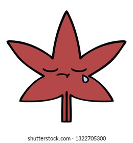 cute cartoon of a autumnal leaf