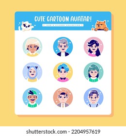 cute cartoon avatar collection design