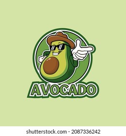 süßer Cartoon avocado, Vektorgrafik für Maskottlogo oder Aufkleber