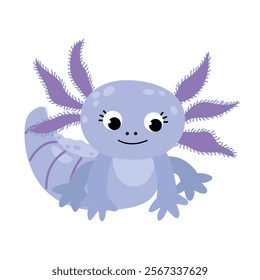 Cute Cartoon Axolotl Character Illustration