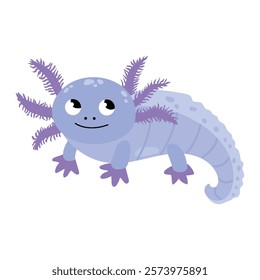 Cute Cartoon Axolotl Character Illustration	
