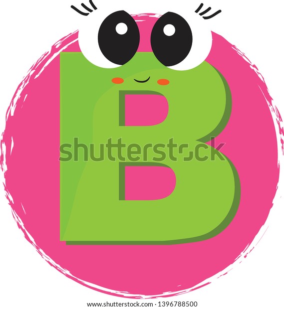 Cute Cartoon B Letter Vector Illustration Stock Vector (Royalty Free ...