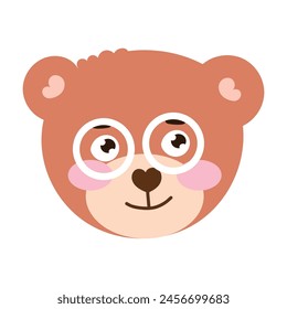 cute cartoon baby bear head sticker emoji
