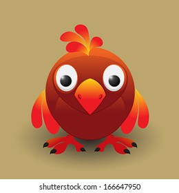 Cute cartoon baby bird
