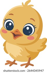 Desenho animado Baby Chick Vetor Ilustração no fundo branco