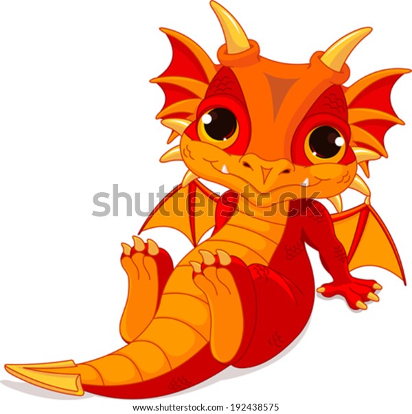 Joli Dessin Anime De Bebe Dragon Image Vectorielle De Stock Libre De Droits