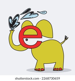 Cute cartoon baby elephant vector illustration