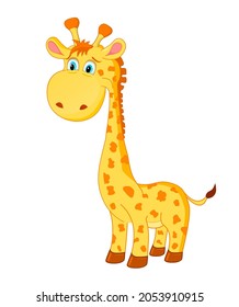 Cute cartoon baby giraffe vector illustration
