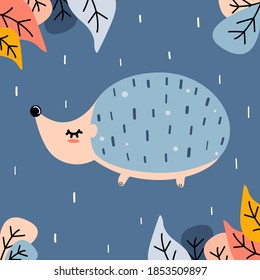 Cute cartoon baby hedgehog vector illustration