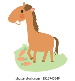 Cute cartoon baby horse vector collection for kids,cartoon horse in flat style isolated on white background. Wild animal,cute cat cartoon for background, card, landing page, poster, print, wallpaper
