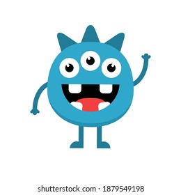 Cute Cartoon Baby Monster Tree Eyes Stock Vector (Royalty Free ...