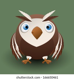 Cute cartoon baby owl