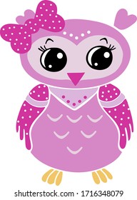 Cute Cartoon baby Owl vector
