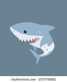 Cute cartoon baby shark
