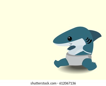 Cute cartoon baby shark