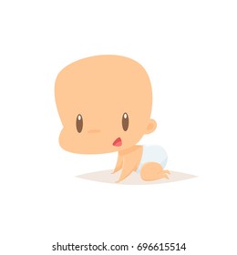Cute cartoon baby vector