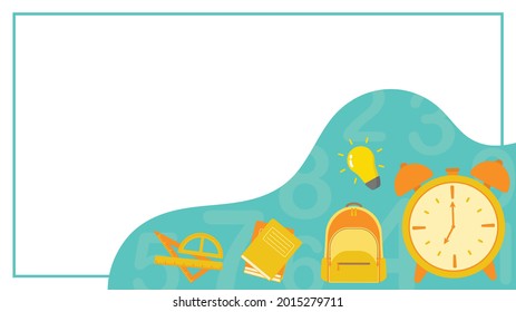 Cute cartoon back to school background wallpaper for presentation banner in green template