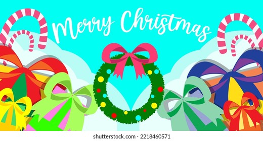 cute cartoon background merry christmas 2022