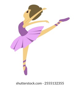 Linda bailarina de dibujos animados. Hermosa bailarina. Bailarina en una pose estática. 