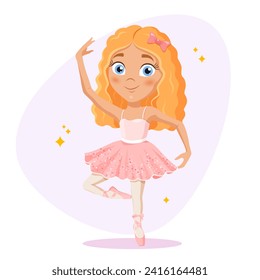 Cute cartoon ballet dancer character