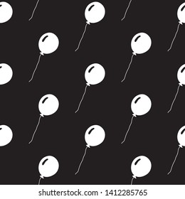 Cute cartoon balloon pattern with hand drawn balloons. Sweet vector black and white balloon pattern. Seamless monochrome doodle balloon pattern for textile, wallpapers, wrapping paper, cards and web.