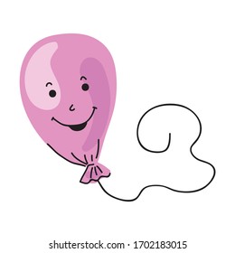Cute cartoon balloon. Vector illustration