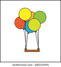 Globos de dibujos animados con carro para sentarse