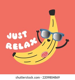 cute cartoon banana vector illustration