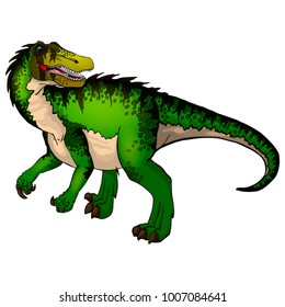 Cute cartoon baryonyx. Isolated illustration of a cartoon dinosa