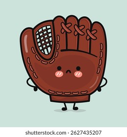 A cute cartoon Baseball Glove character with a lovely design and adorable facial expressions.
