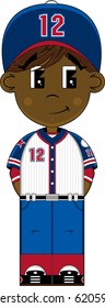 Cute Cartoon Baseball Player
