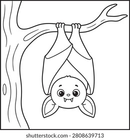 A cute cartoon bat