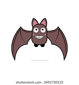 cute cartoon bat isolated on white background