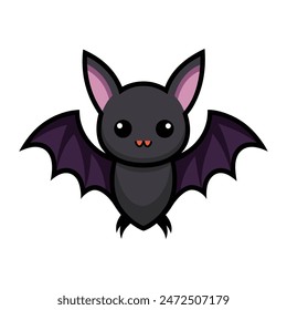 Cute Cartoon Bat Ready to Fly to Halloween