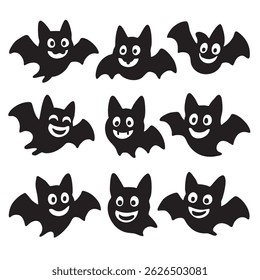 Cute Cartoon Bat Vector Collection for Halloween Designs and Decorations
