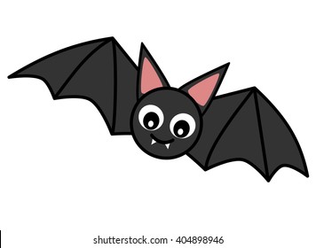cute cartoon bat vector illustration isolated on white background
