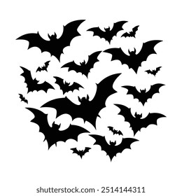 Cute Cartoon Bats Vector Illustration for Halloween