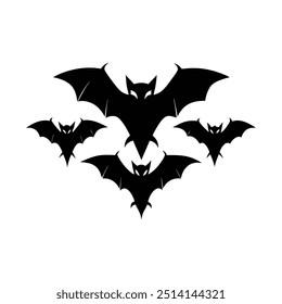 Cute Cartoon Bats Vector Illustration for Halloween