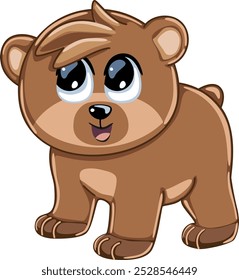 Cute cartoon bear backgrounds. Vector Illustration isolated on white background.