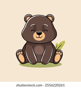 Cute Cartoon Bear Character Illustration