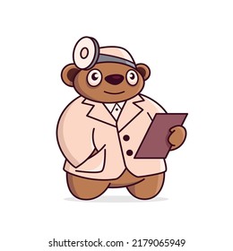 Cute Cartoon Bear Doctor Bear Medical Stock Vector (Royalty Free ...