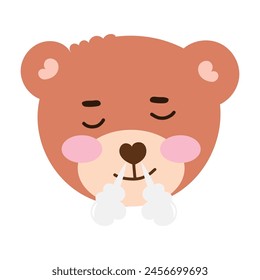 cute cartoon bear head sticker