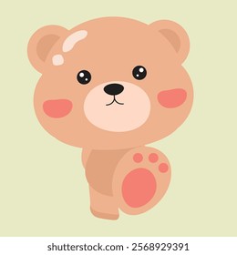 Cute Cartoon Bear Illustration .