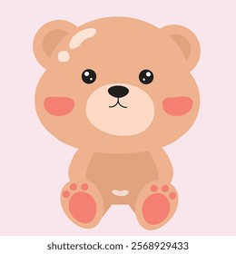 Cute Cartoon Bear Illustration .