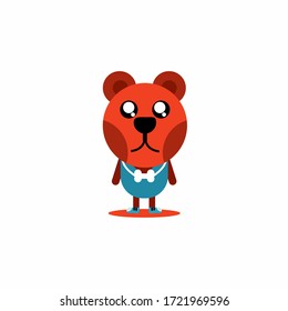 cute cartoon bear illustration isolated in white background