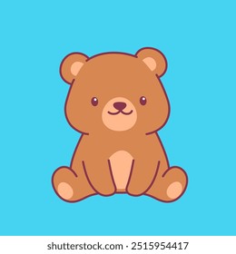 Cute Cartoon Bear Illustration Vector