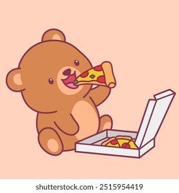 Cute Cartoon Bear Illustration Vector