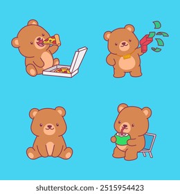 Cute Cartoon Bear Illustration Vector